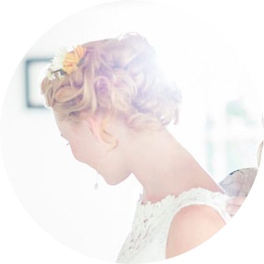 A pampered bride with an updo
